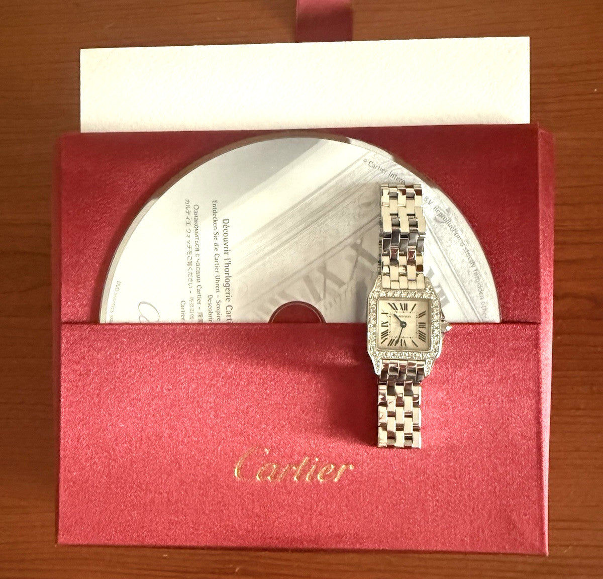 Ladies Cartier Santos Demoiselle Stainless Steel 2698 Diamond Bezel 20mm Watch