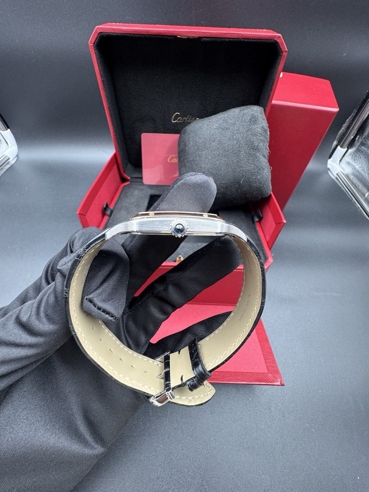 2020 Cartier Santos-Dumont XL Hand Wind Silver Dial Men Watch W2SA0017 Complete