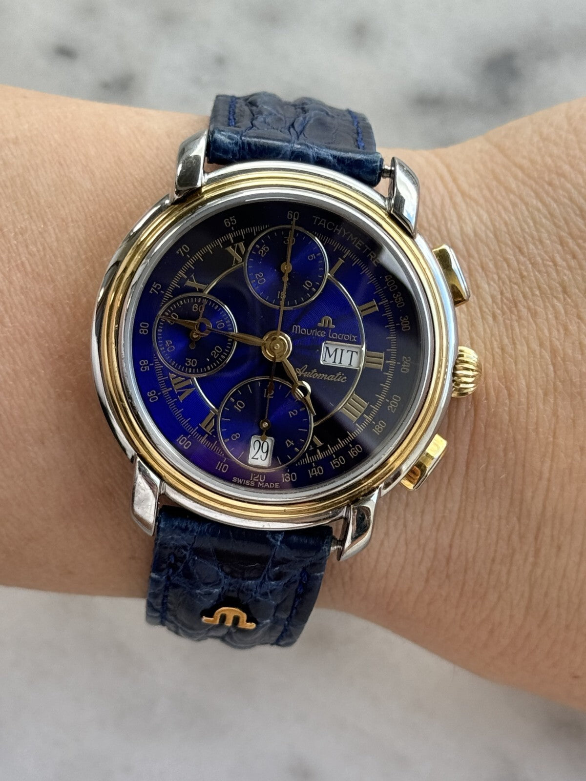 Maurice Lacroix Masterpiece Chronograph Automatic Blue Dial Mens 38mm 67413