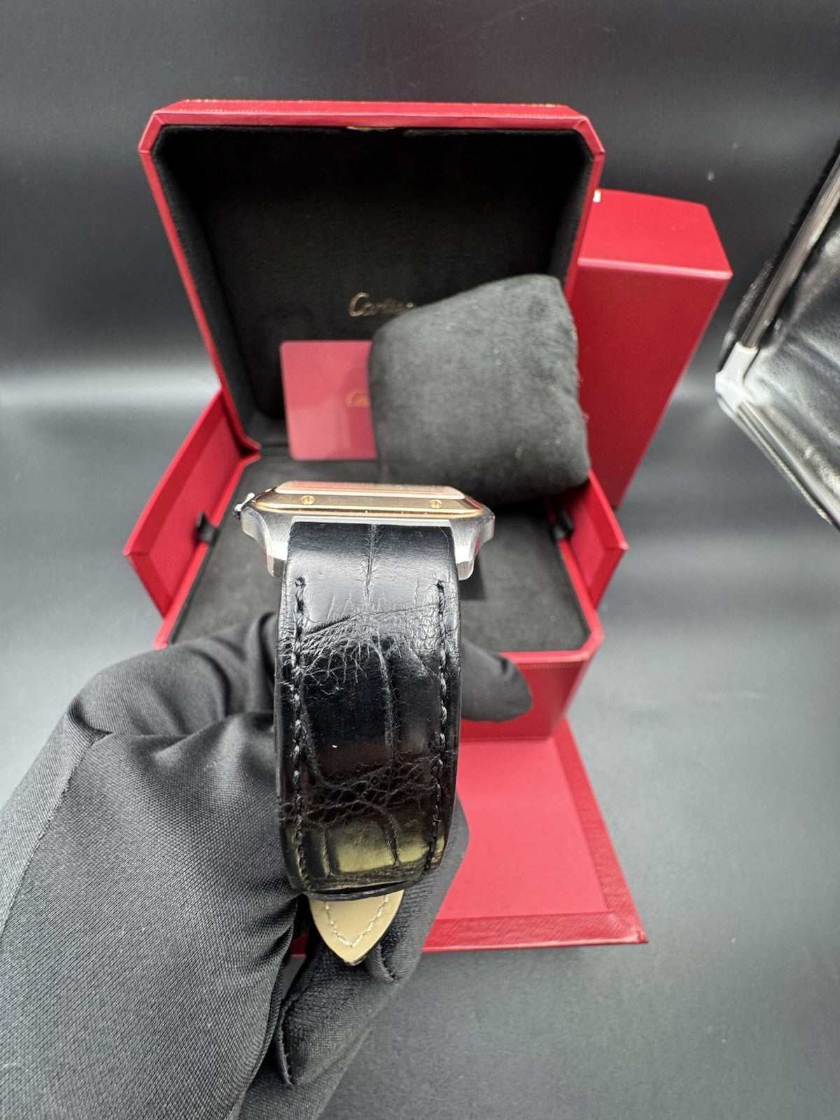 2020 Cartier Santos-Dumont XL Hand Wind Silver Dial Men Watch W2SA0017 Complete