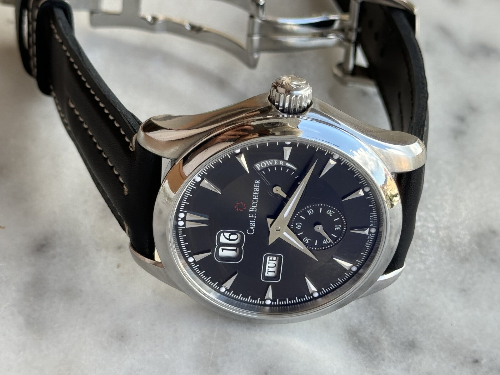 Carl F.Bucherer Manero Power Reserve Watch Automatic Mens 43.5mm Swiss Made