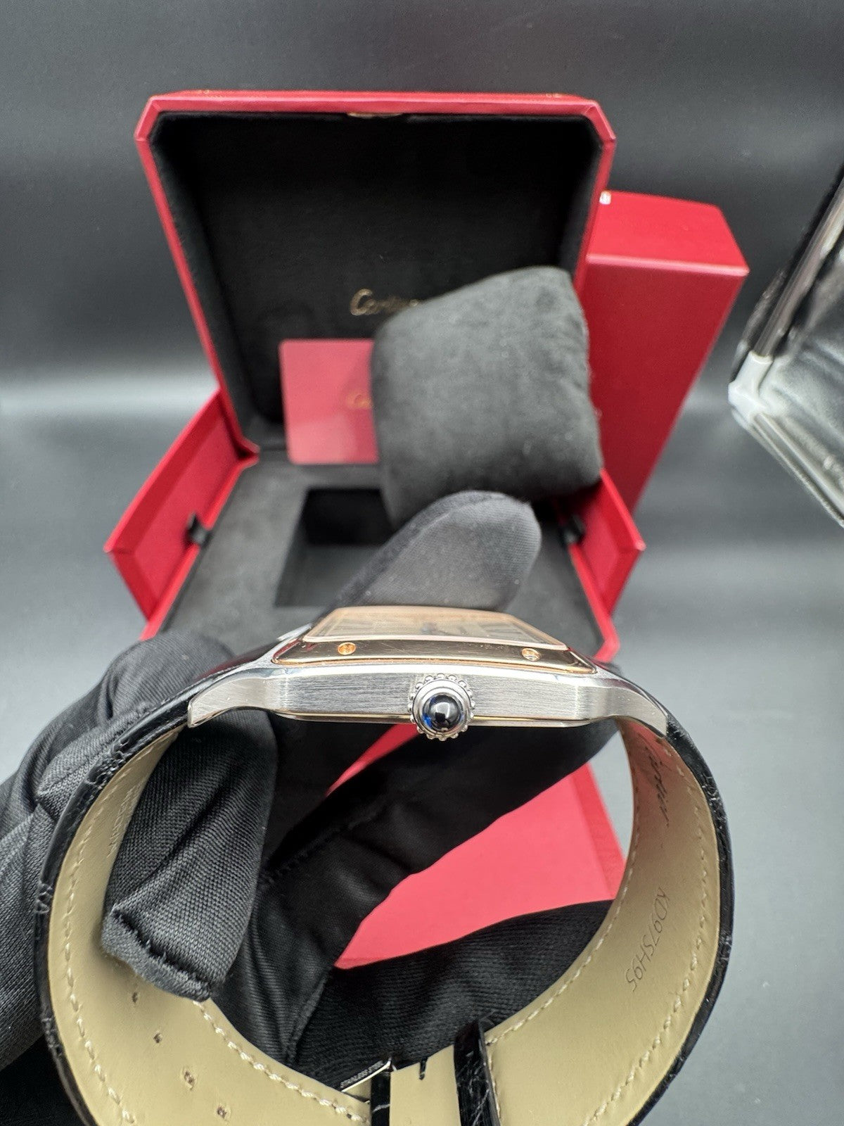 2020 Cartier Santos-Dumont XL Hand Wind Silver Dial Men Watch W2SA0017 Complete