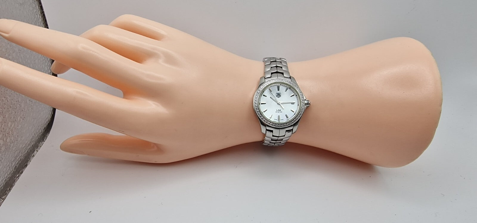 Tag Heuer Link  200 Meters Lady's Bracelet Watch with Diamond Bezel in Tag Box.