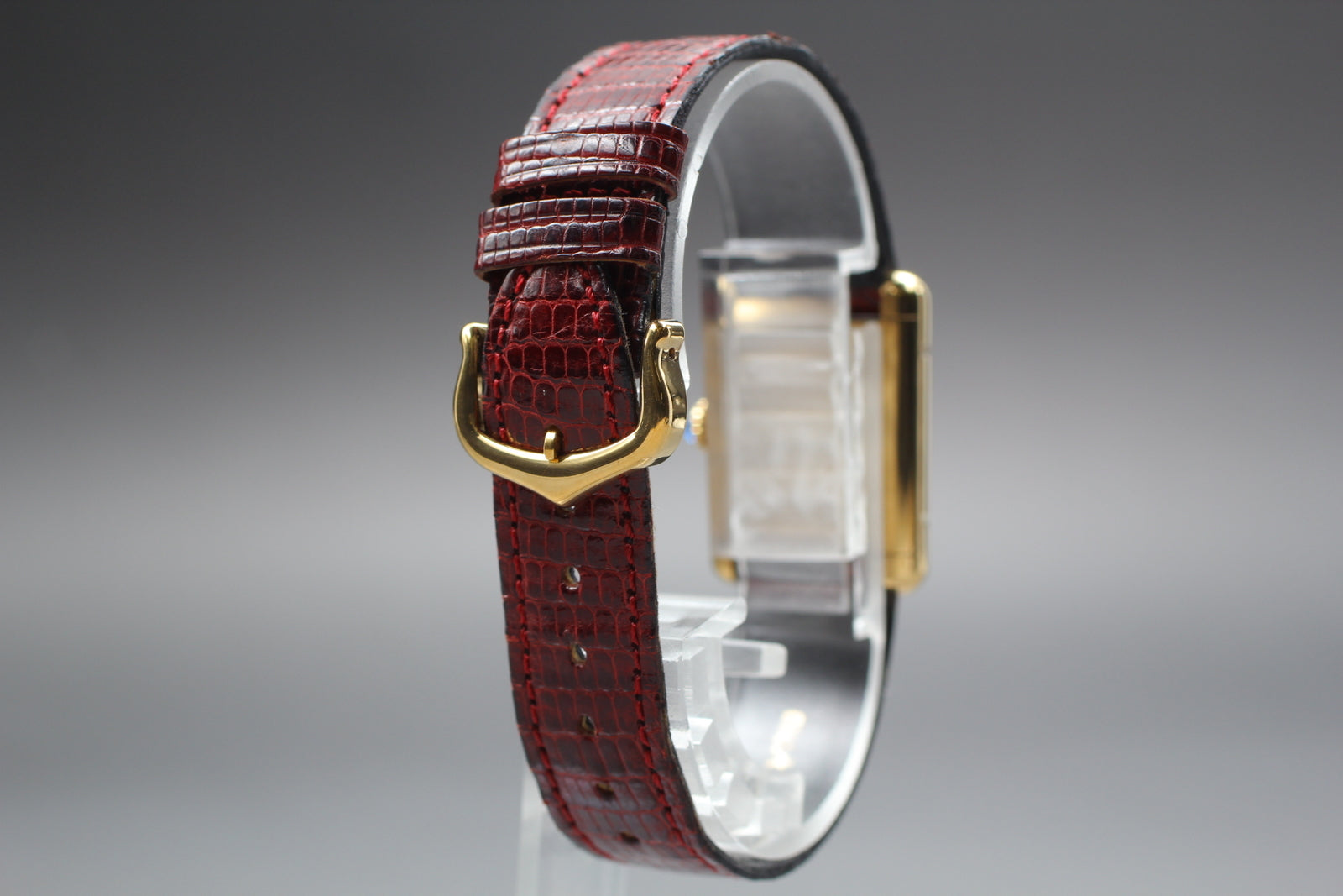 Cartier Tank Must Red Dial | Manual Wind Watch | Vintage Rare Beauty | Full Set with Box & Papers | 23mm x 30mm