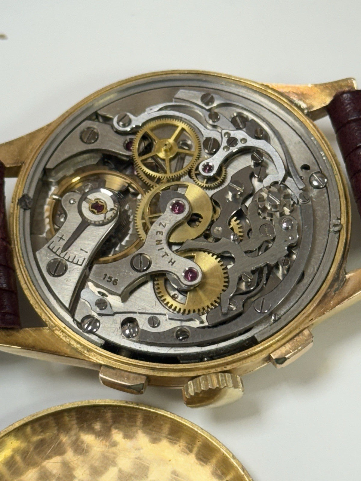 Vintage Zenith Chronograph Manual Cal.156 Solid Gold 18k Mens 37.5mm Swiss 19518