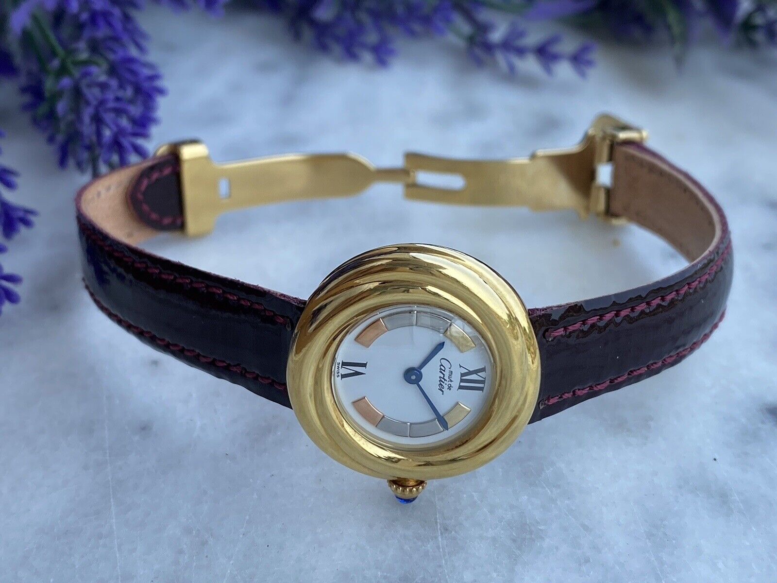 Vintage Cartier Must de Vermeil Trinity Watch | Ref. 2735 | Quartz | Swiss Made | Lady’s Watch | 27mm | Argent 925 | Original Buckle