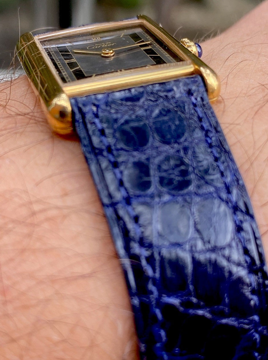 Cartier Tank LM 24x31mm Quartz | Silver 925 & 18K Gold Plated | Ref. 590005 | Burgundy Strap