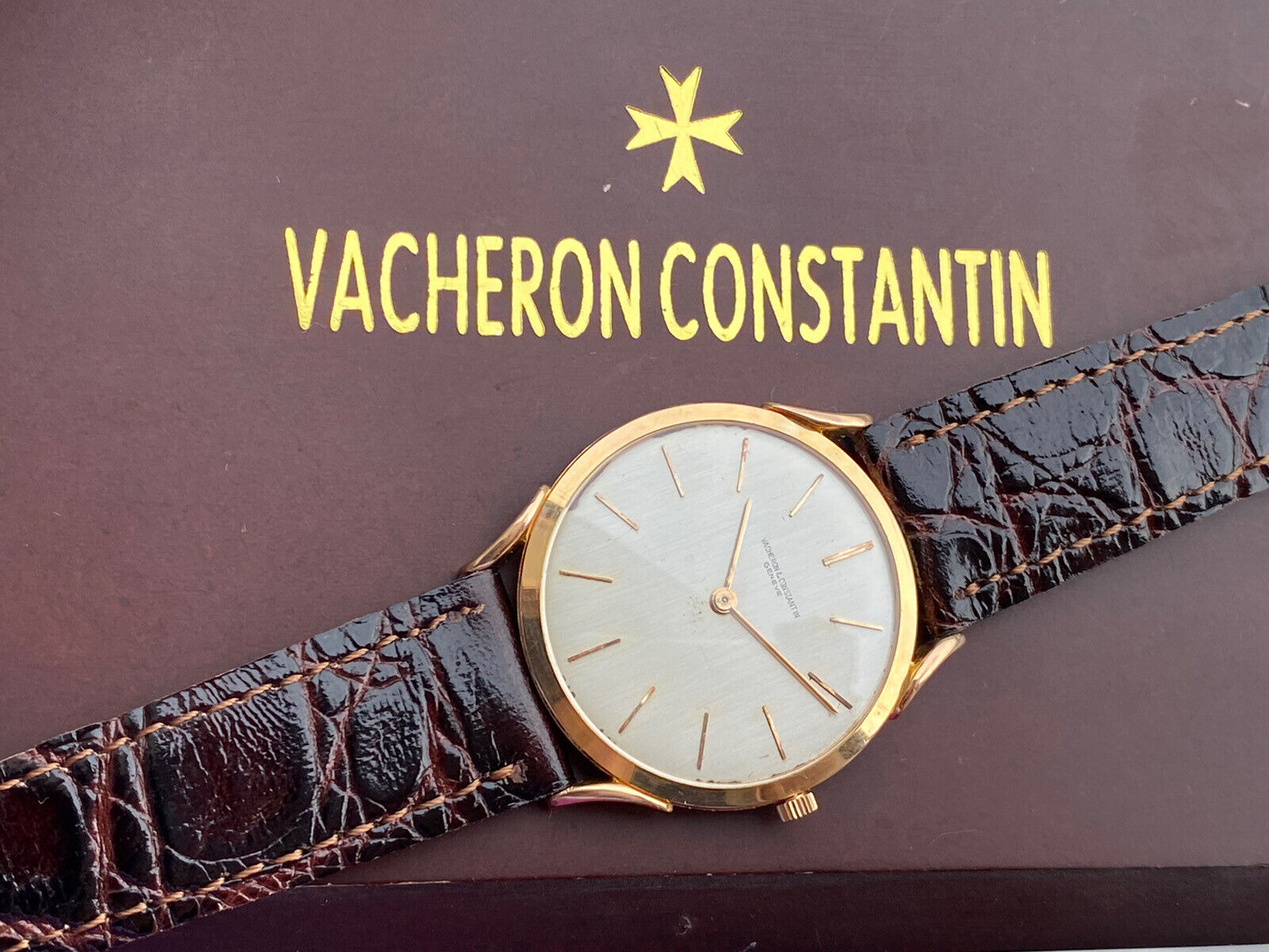 Vacheron Constantin Watch Manual Mens 31.5mm Slim Solid Rose Gold 18K Swiss Made