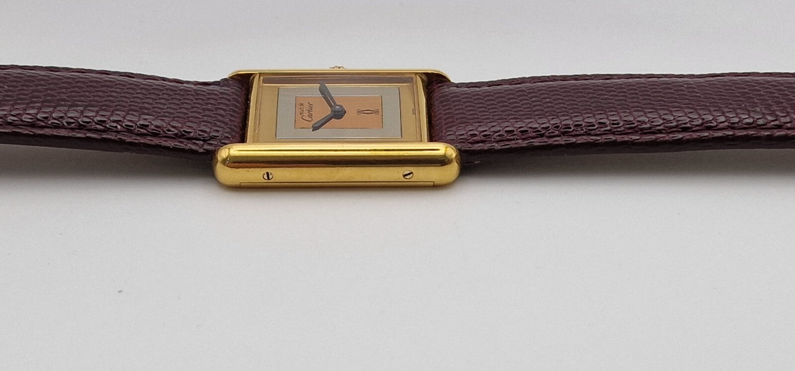 Must de Cartier Tank 18ct Gold on Silver Vintage Mid Size  Mechanical Watch.