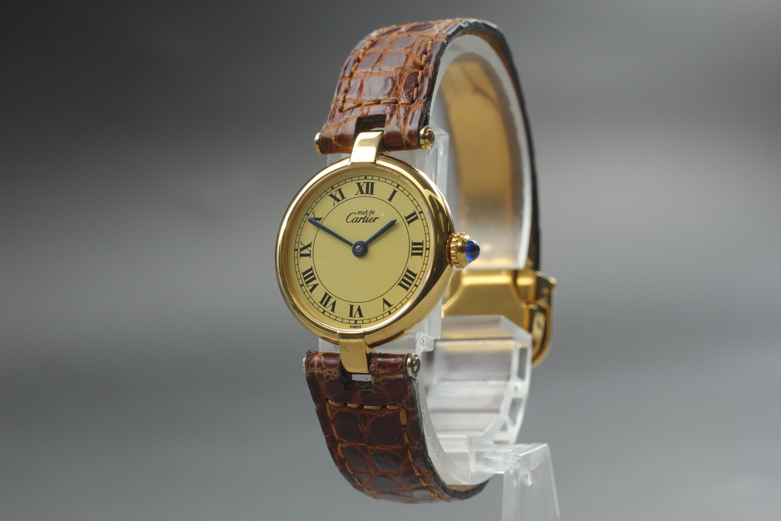 [Exc+5/Papers] CARTIER Must Vermeil 925 GP Case QZ 24MM Women's Watch-Swiss Made