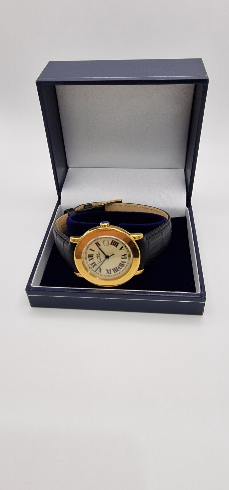 Must de Cartier Ronde 18ct Gold on Sterling Silver Mid Size Gents Watch.