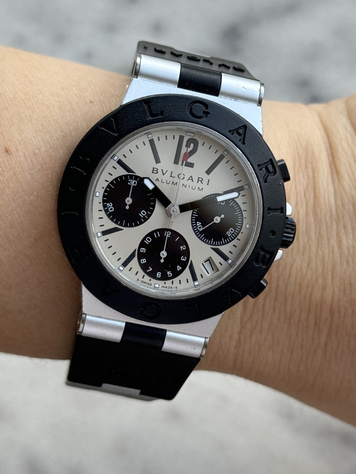 Bvlgari Diagono Aluminium Chronograph Automatic  AC 38 CA Mens 38mm Swiss Made