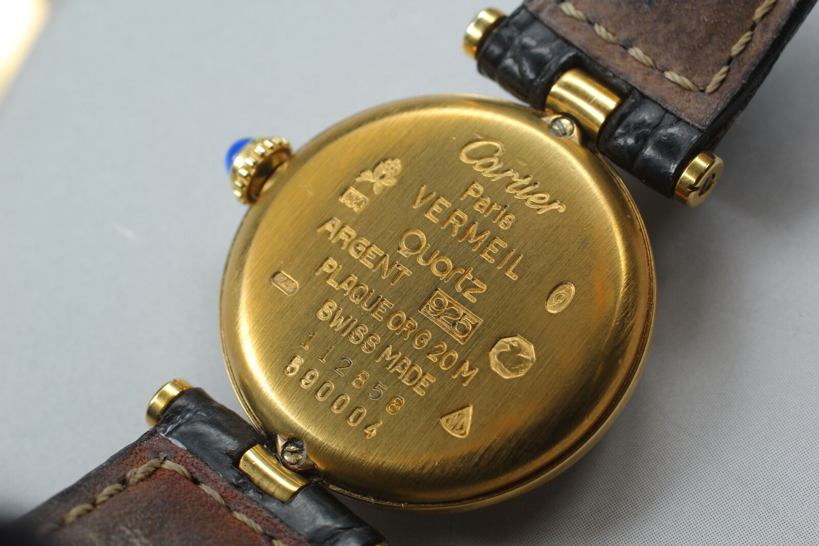 Must de Cartier Vermeil 925 Ref.590004 QZ 23mm – Swiss Gold Plated Ladies Watch