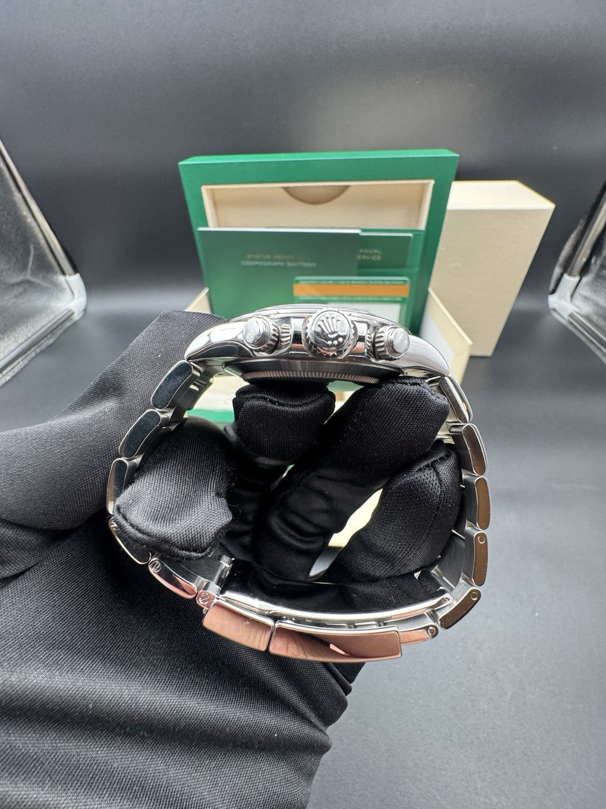 2016 Rolex Daytona Cosmograph 116520 Oyster Bracelet Black Dial Complete Set