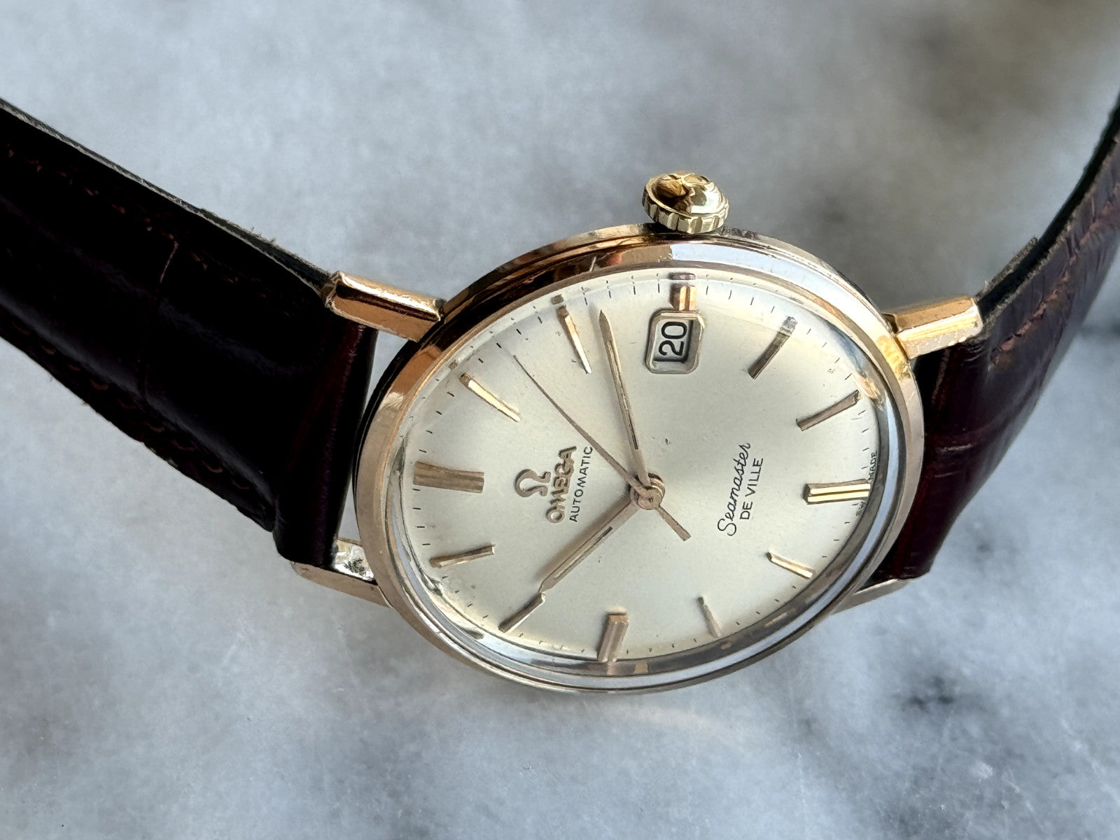 Omega Seamaster De Ville Automatic Cal.562 Gold 14k Bezel & Steel Mens 34.5mm