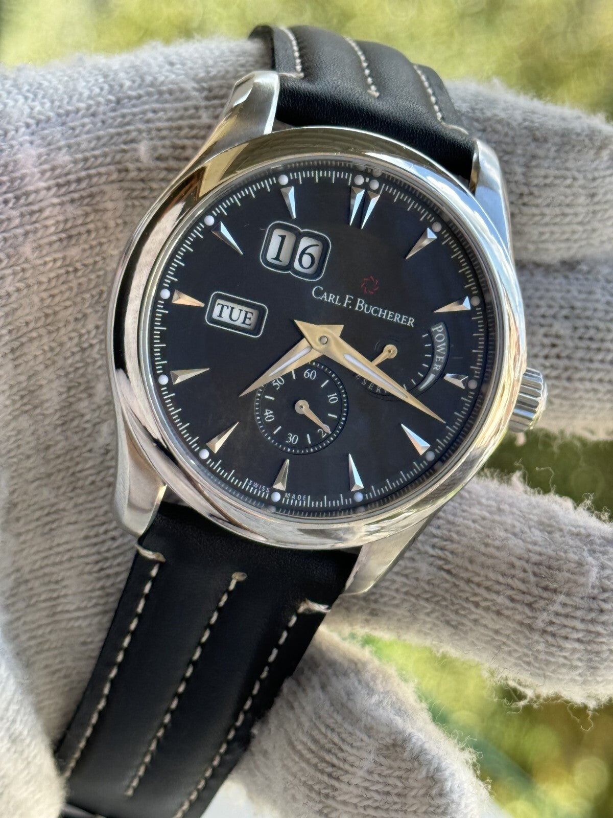 Carl F.Bucherer Manero Power Reserve Watch Automatic Mens 43.5mm Swiss Made