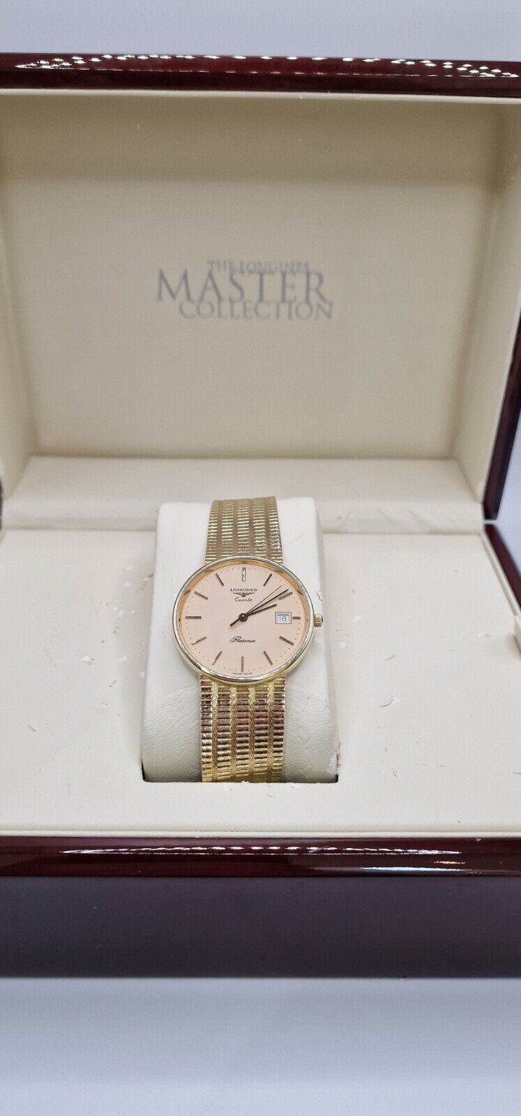 Longines Présence Gents 9ct Gold Watch | Salmon Dial | Six Jewel Movement | 9ct Gold Bracelet | Vintage Luxury Timepiece | With Longines Box