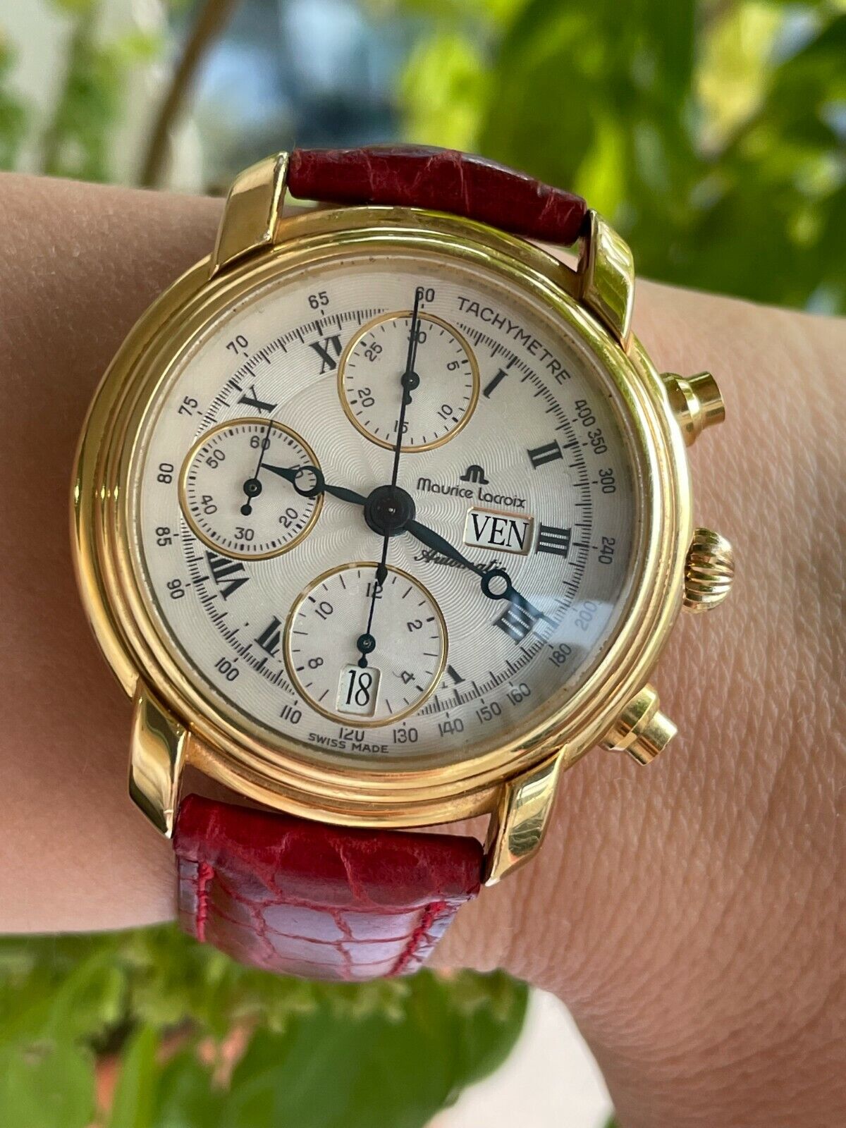 MAURICE LACROIX MASTERPIECE WATCH 39353 CHRONOGRAPH AUTOMATIC DAY DATE MENS 38mm