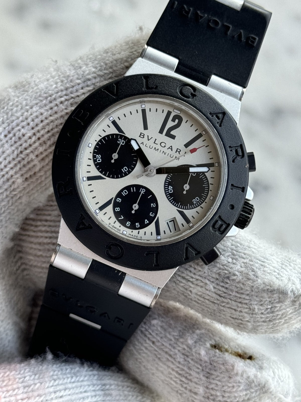 Bvlgari Diagono Aluminium Chronograph Automatic  AC 38 CA Mens 38mm Swiss Made