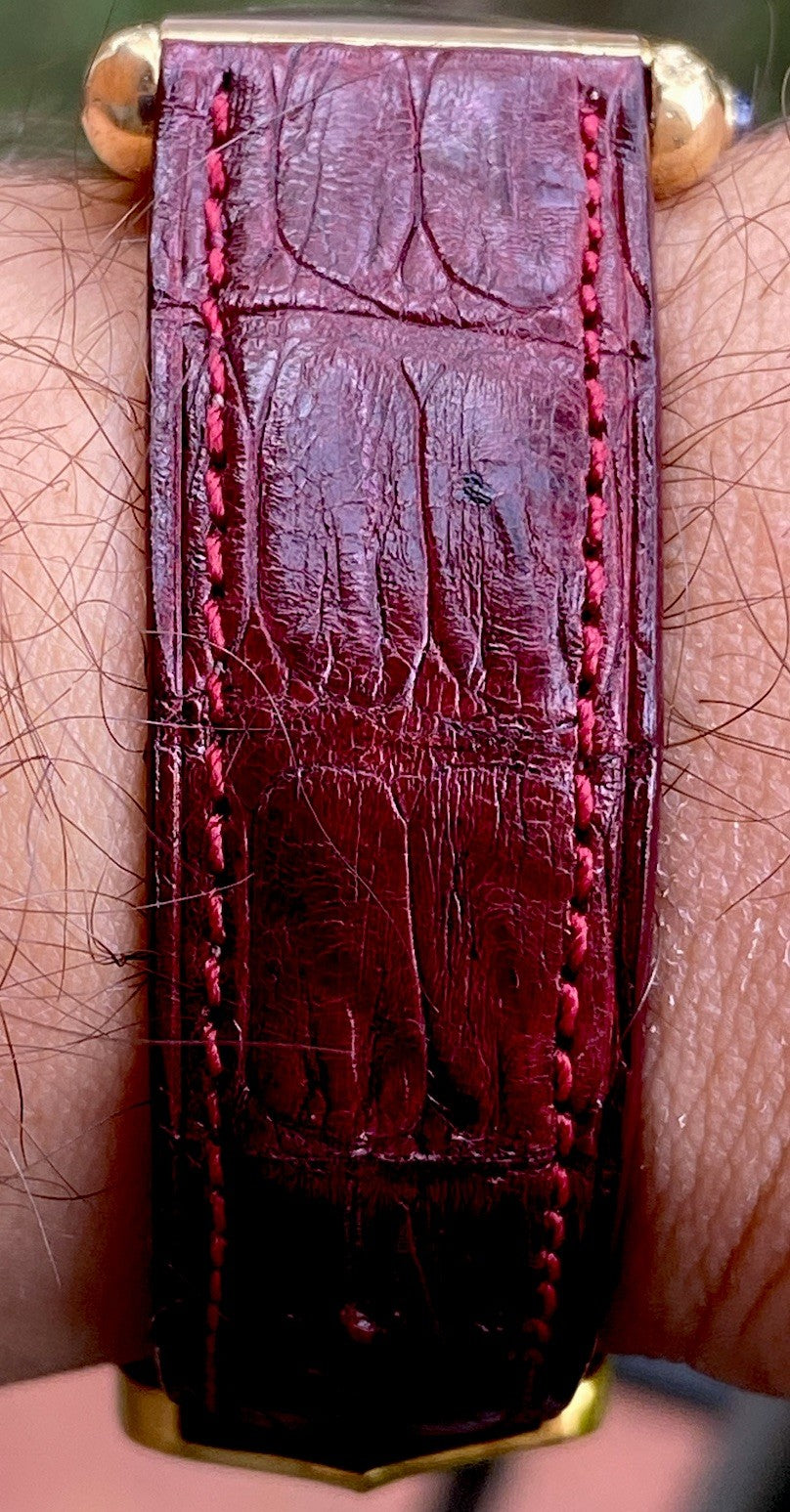 Cartier Tank LM 23mm Manual Wind | Silver 925 & 18K Gold Plated | Burgundy Dial | Ref. 78-1