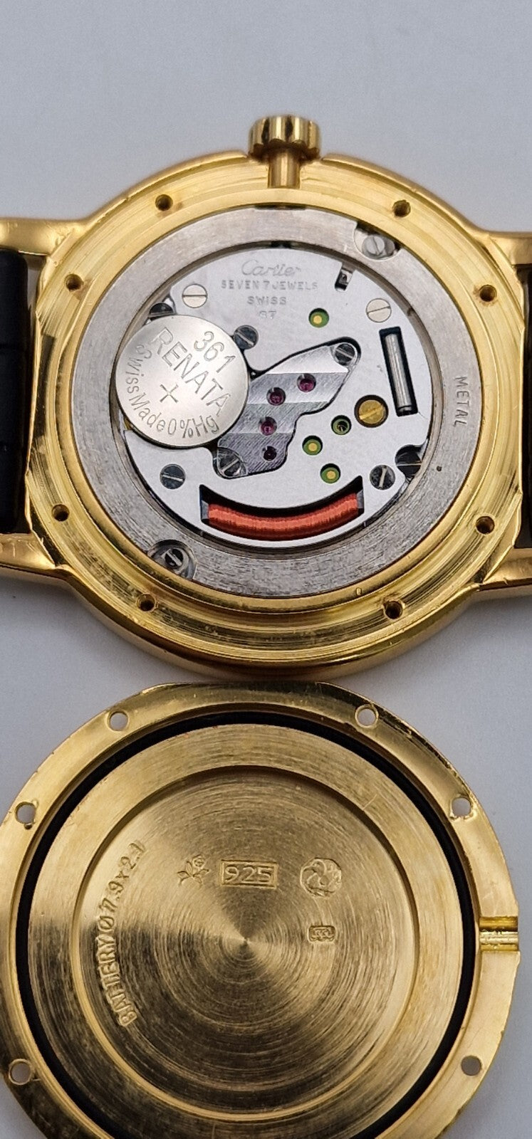 Must de Cartier Ronde 18ct Gold on Sterling Silver Mid Size Gents Watch.