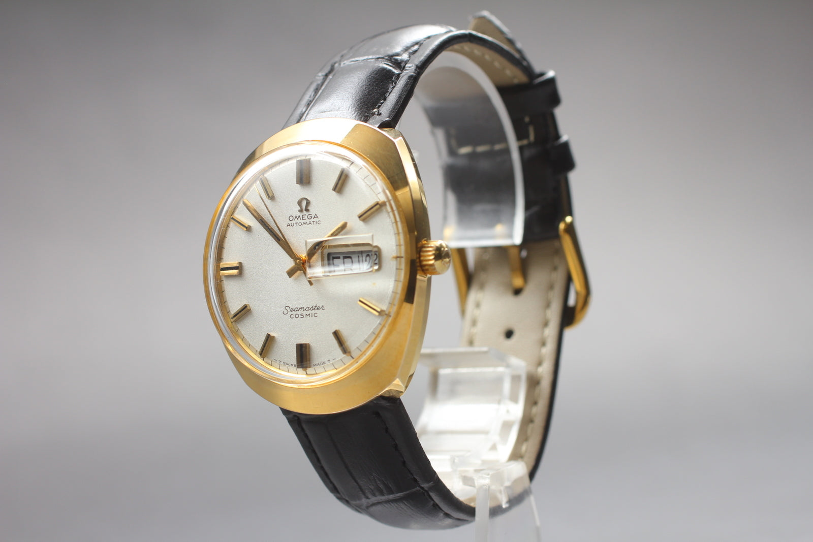 VTG Omega Seamaster Cosmic 166.035 Tool 107 AT Day/Date Gold Plated Men's– Exc+5