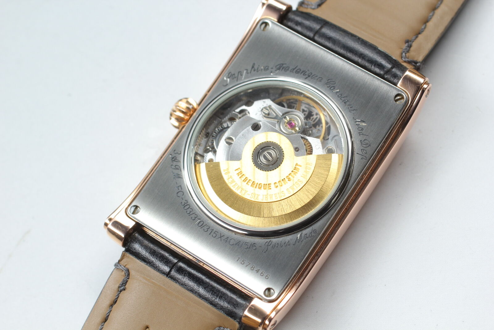 [Exc+5 ] Frederique Constant FC-315BS4C24 Pink gold Auto Men's Watch- Box&Papers