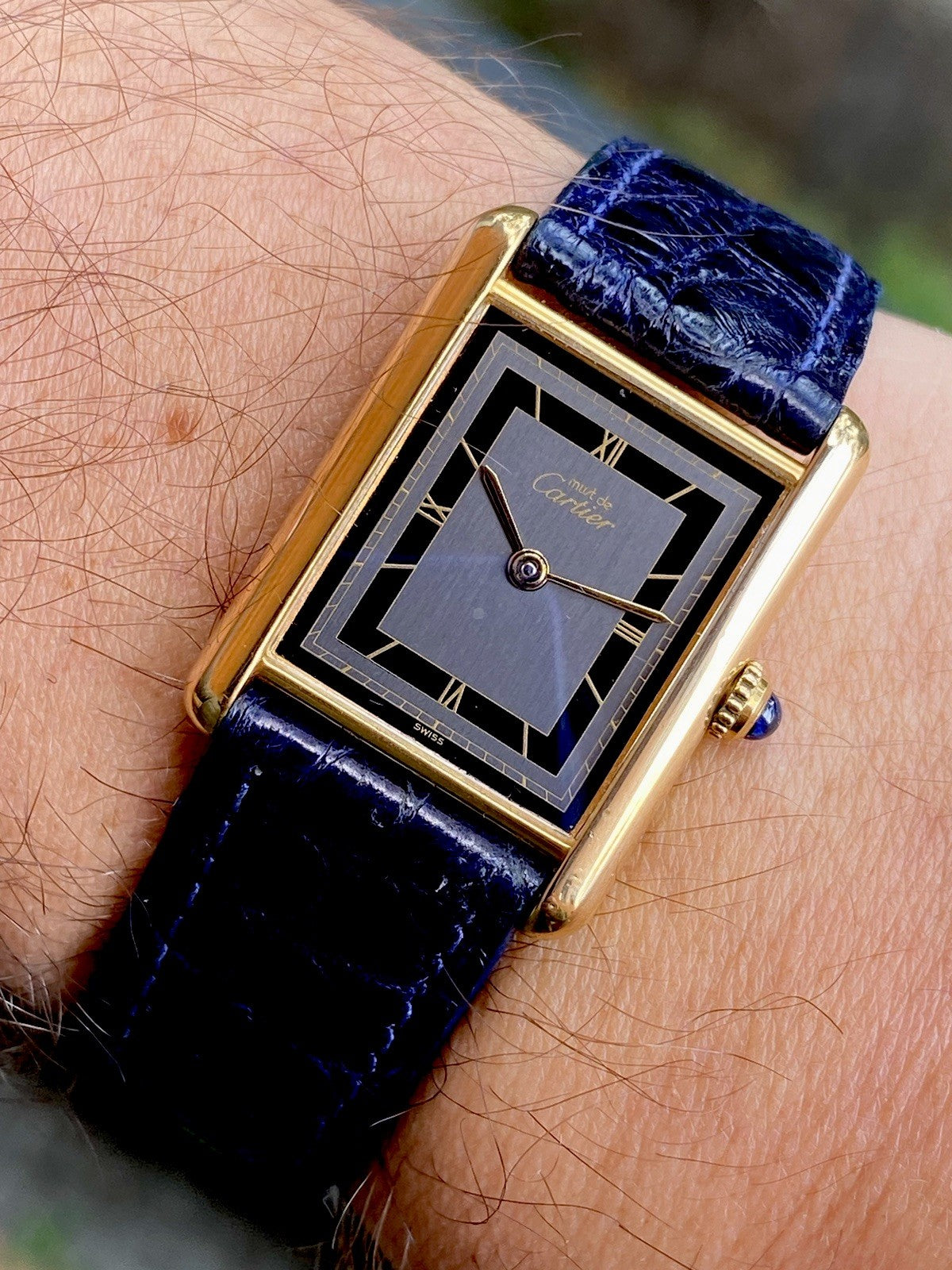 Cartier Tank LM 24x31mm Quartz | Silver 925 & 18K Gold Plated | Ref. 590005 | Burgundy Strap
