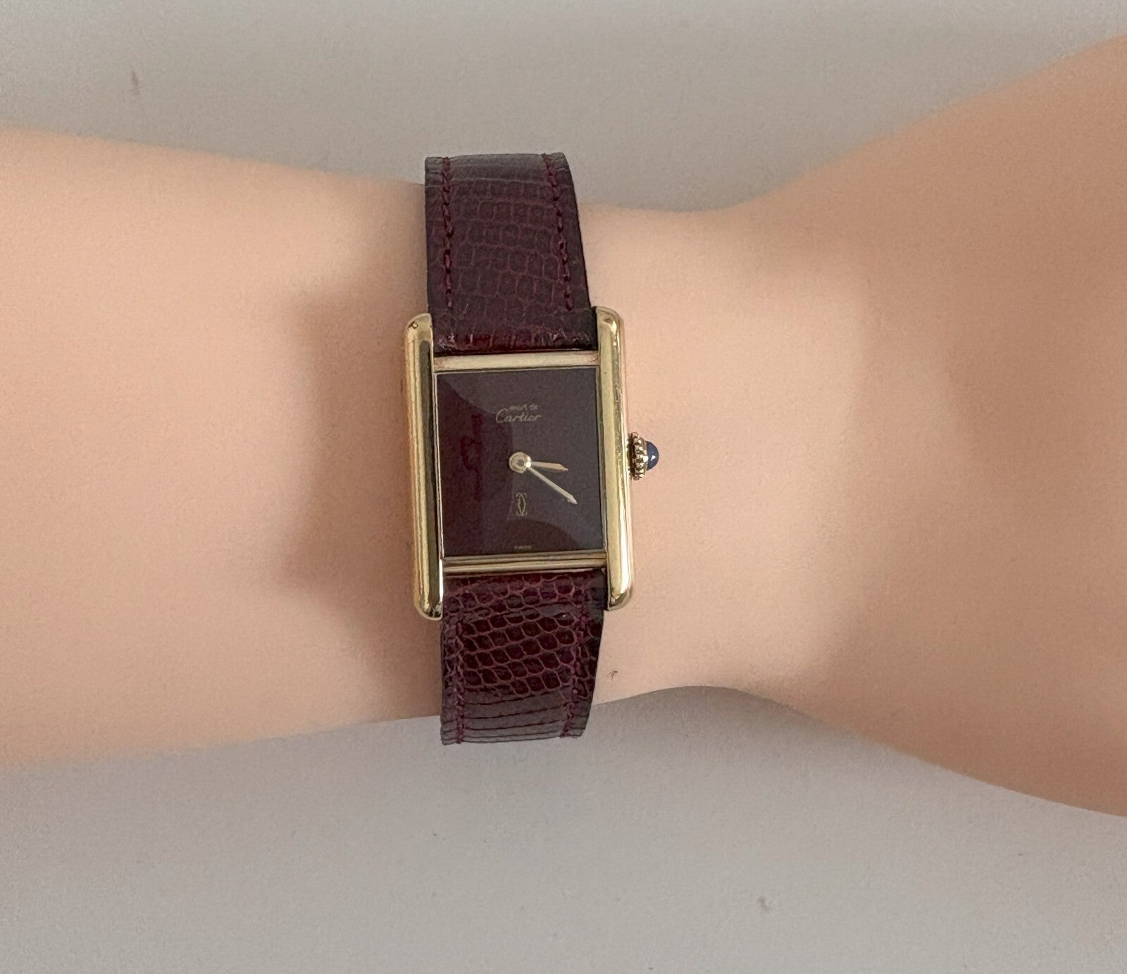 Cartier Tank Must Red Dial | Manual Wind Watch | Vintage Rare Beauty | Full Set with Box & Papers | 23mm x 30mm