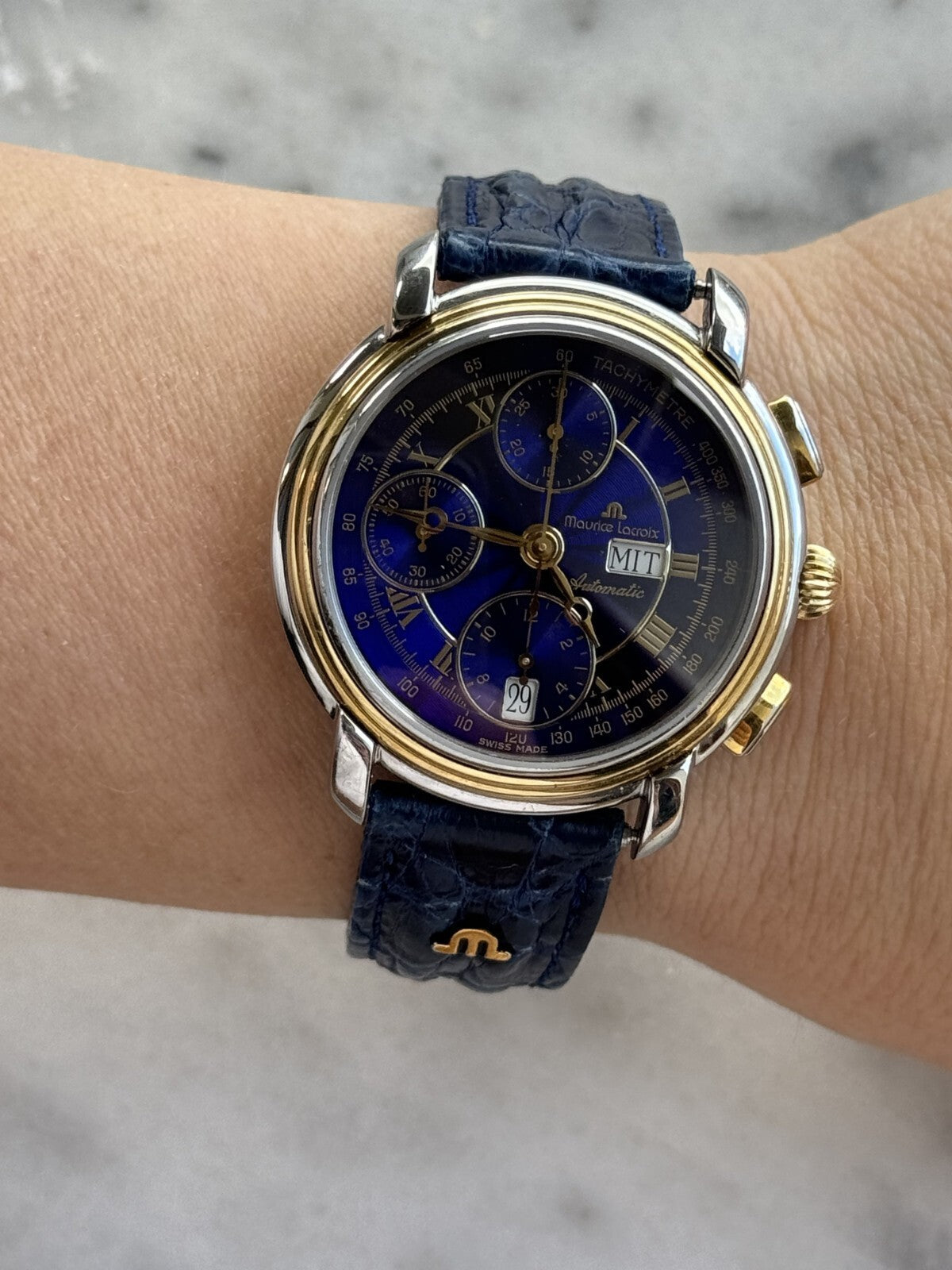 Maurice Lacroix Masterpiece Chronograph Automatic Blue Dial Mens 38mm 67413