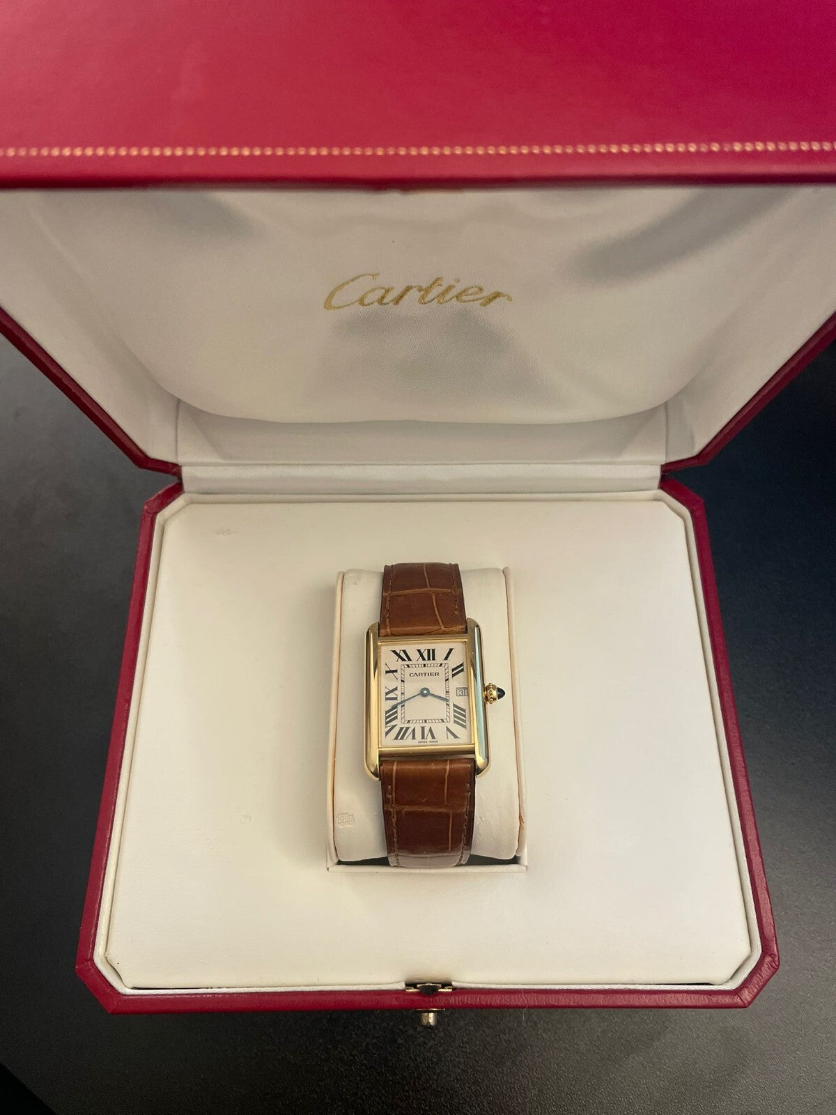 Cartier Tank Louis 2441 Full Set | Serviced by Cartier 2025 | Box, Papers, Bands Included
