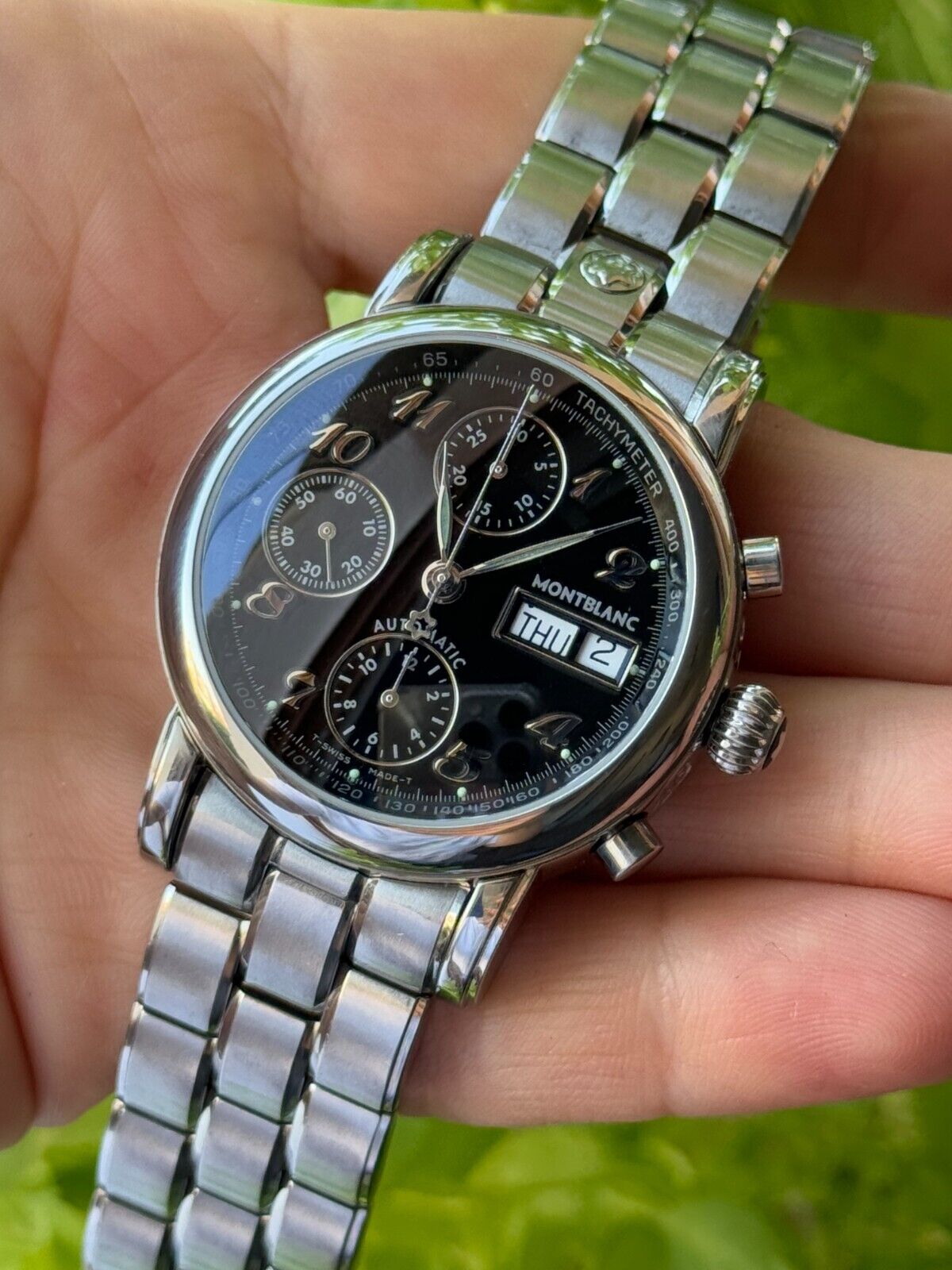 Montblanc Meisterstuck 7016 Watch Chronograph Day Date Automatic Mens 38mm Swiss