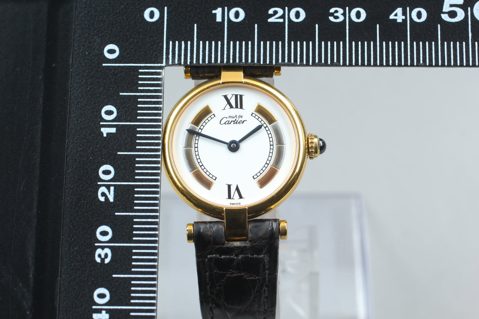 Must de Cartier Vermeil 925 Ref.590004 QZ 23mm – Swiss Gold Plated Ladies Watch