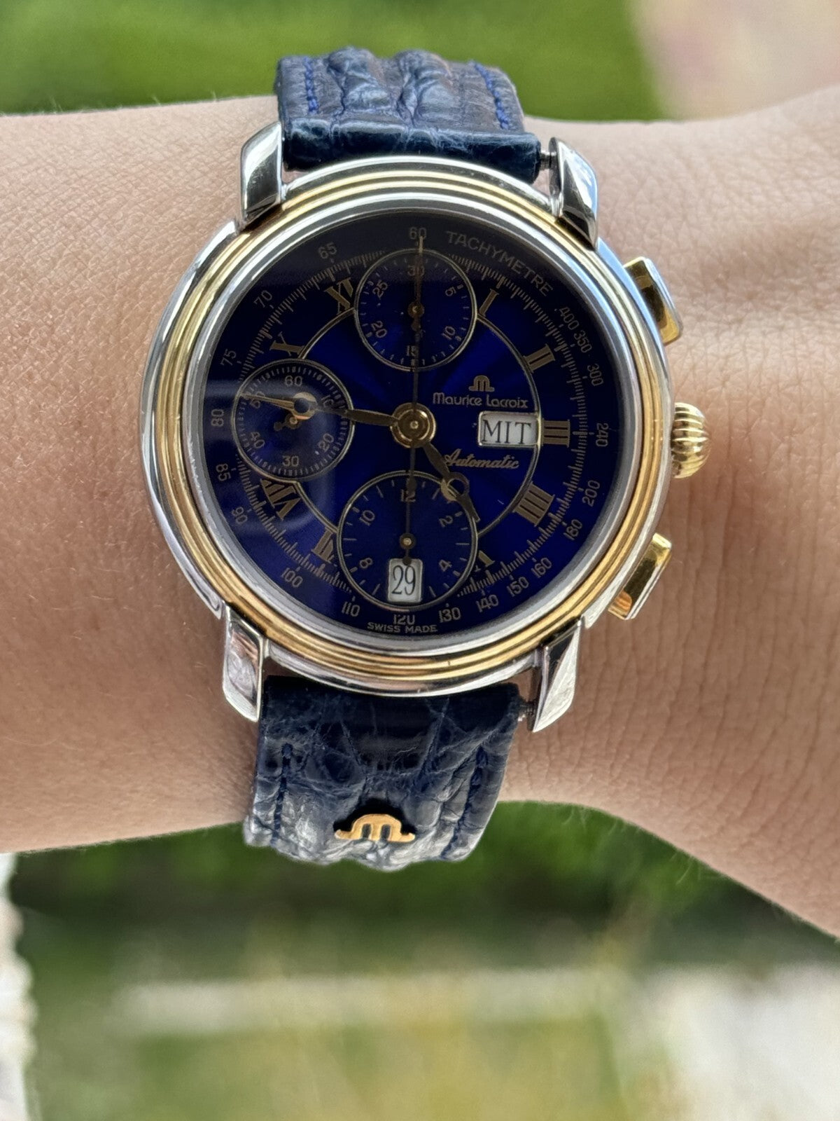 Maurice Lacroix Masterpiece Chronograph Automatic Blue Dial Mens 38mm 67413