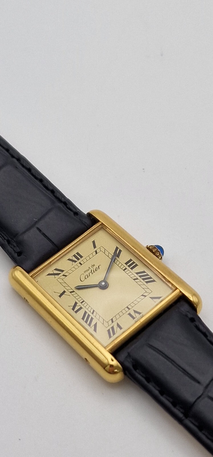 Must de Cartier Tank 18ct Gold on Silver Vintage Mid Size  Mechanical Watch.