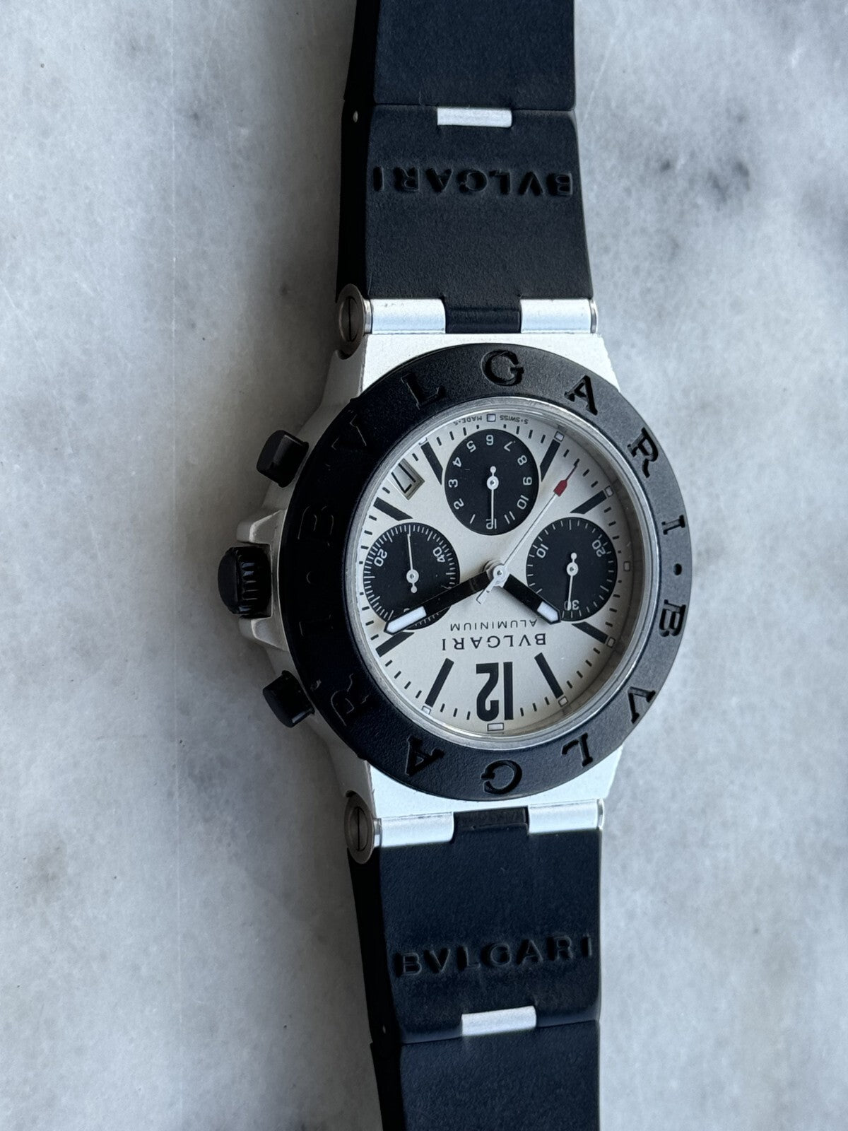 Bvlgari Diagono Aluminium Chronograph Automatic  AC 38 CA Mens 38mm Swiss Made