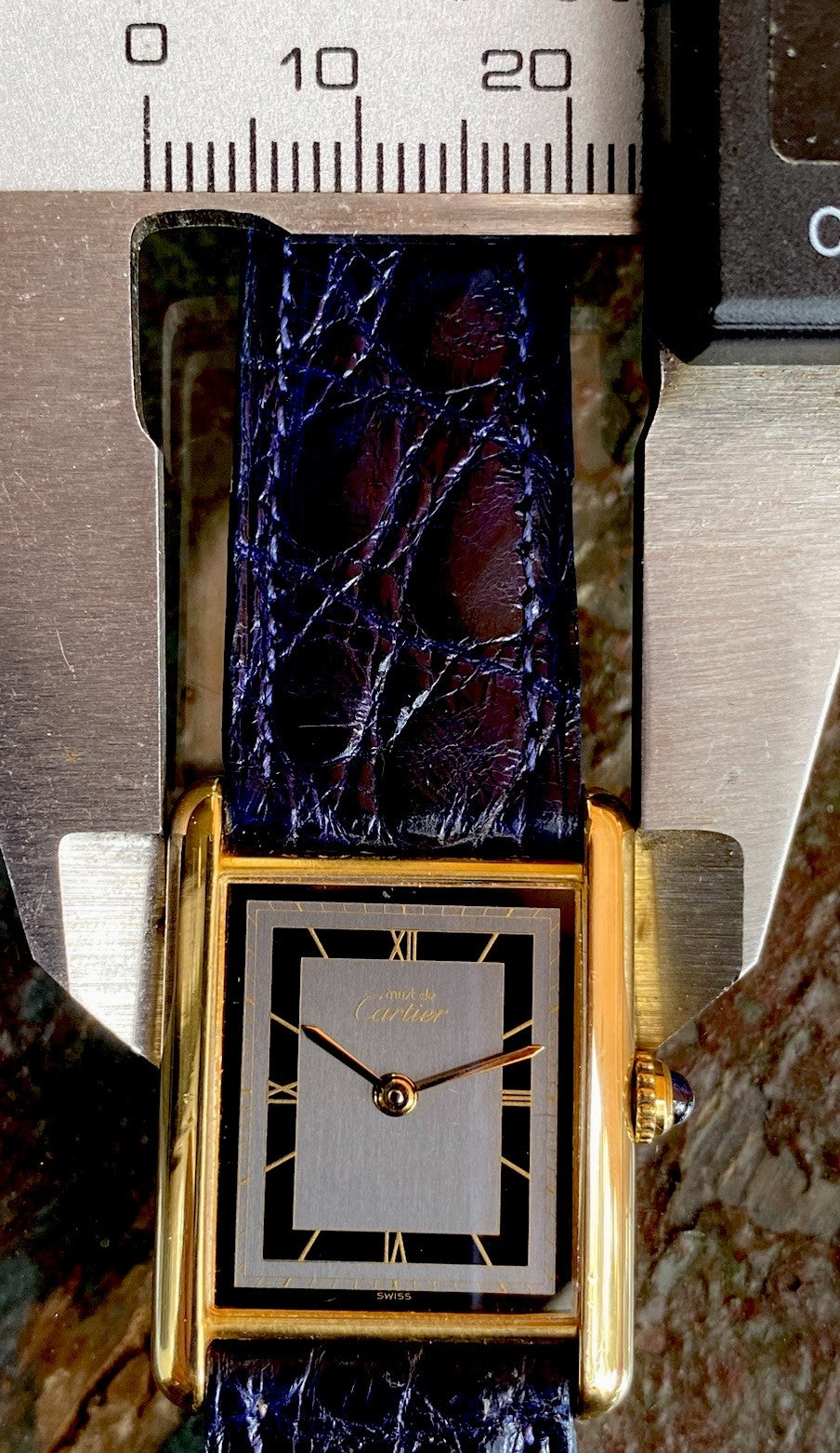 Cartier Tank LM 24x31mm Quartz | Silver 925 & 18K Gold Plated | Ref. 590005 | Burgundy Strap