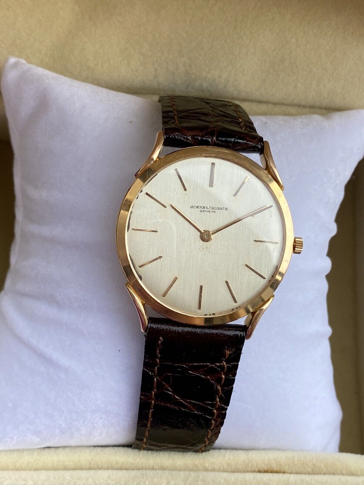 Vacheron Constantin Watch Manual Mens 31.5mm Slim Solid Rose Gold 18K Swiss Made