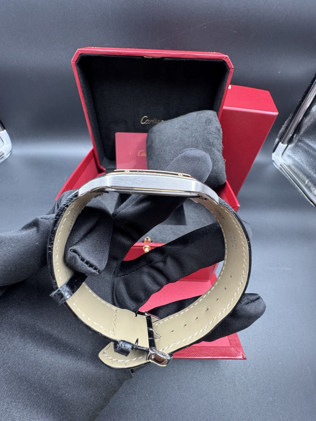 2020 Cartier Santos-Dumont XL Hand Wind Silver Dial Men Watch W2SA0017 Complete