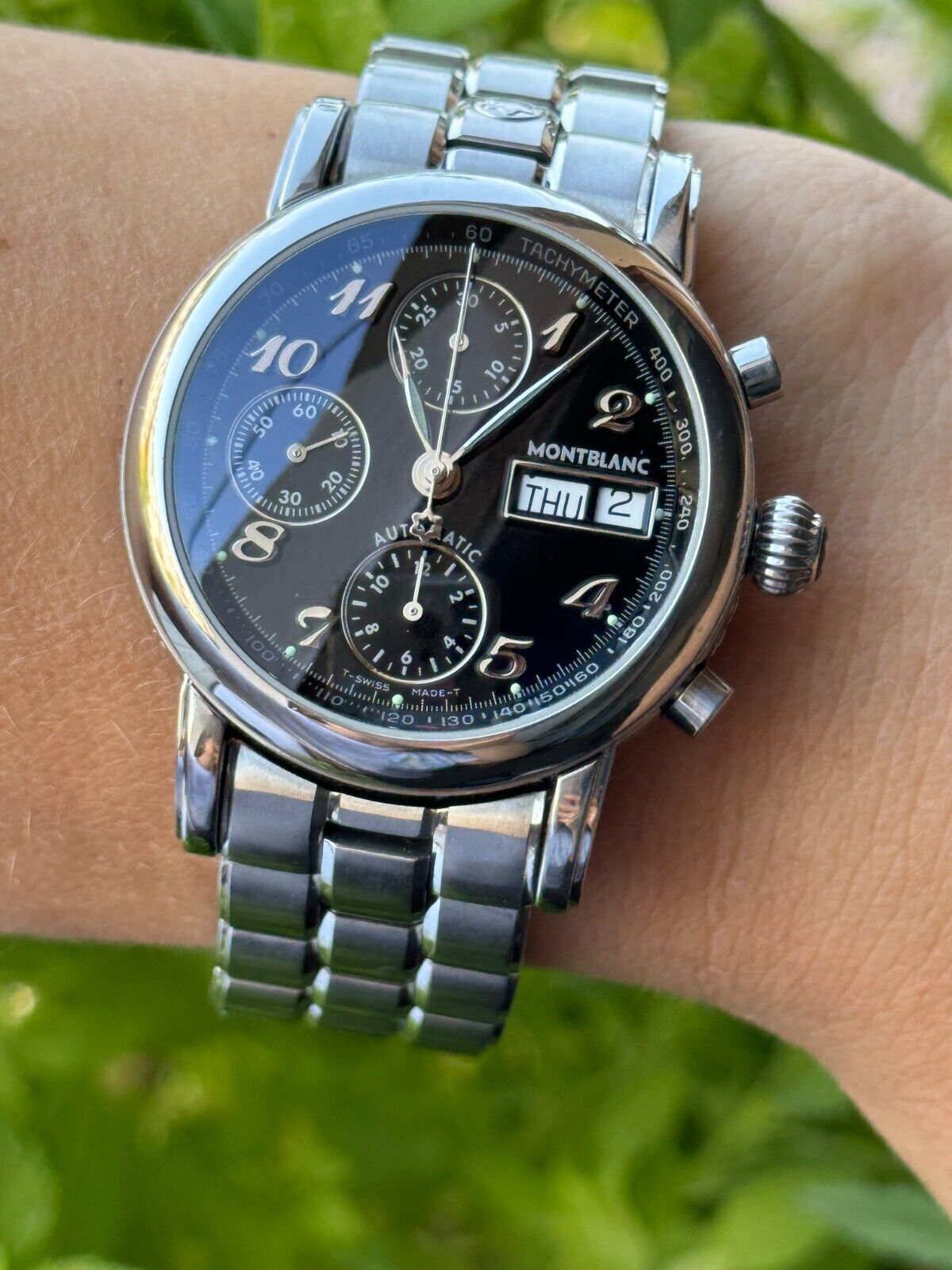 Montblanc Meisterstuck 7016 Watch Chronograph Day Date Automatic Mens 38mm Swiss