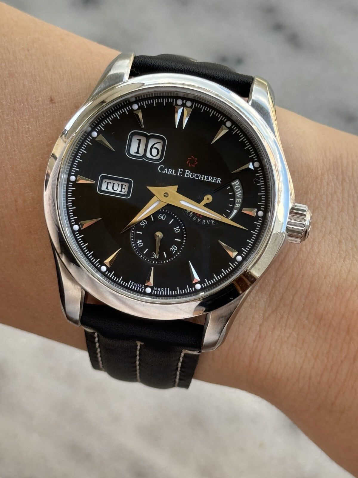 Carl F.Bucherer Manero Power Reserve Watch Automatic Mens 43.5mm Swiss Made