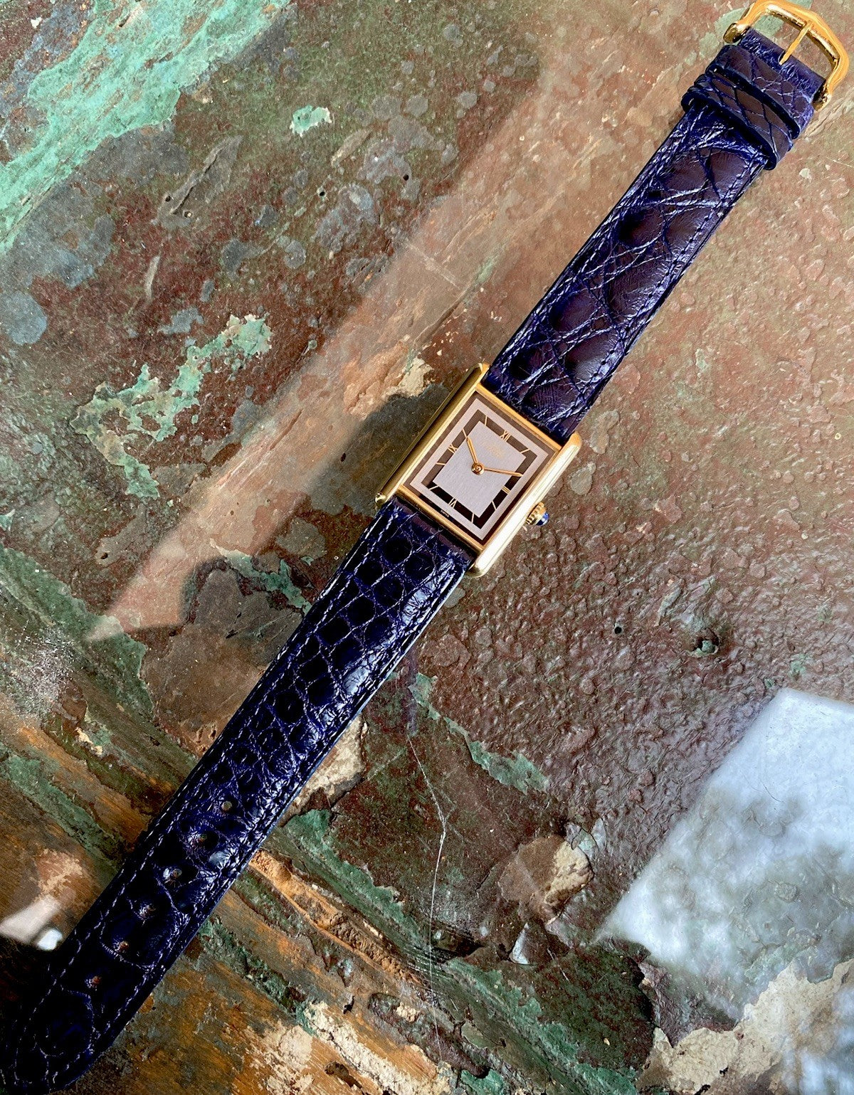 Cartier Tank LM 24x31mm Quartz | Silver 925 & 18K Gold Plated | Ref. 590005 | Burgundy Strap