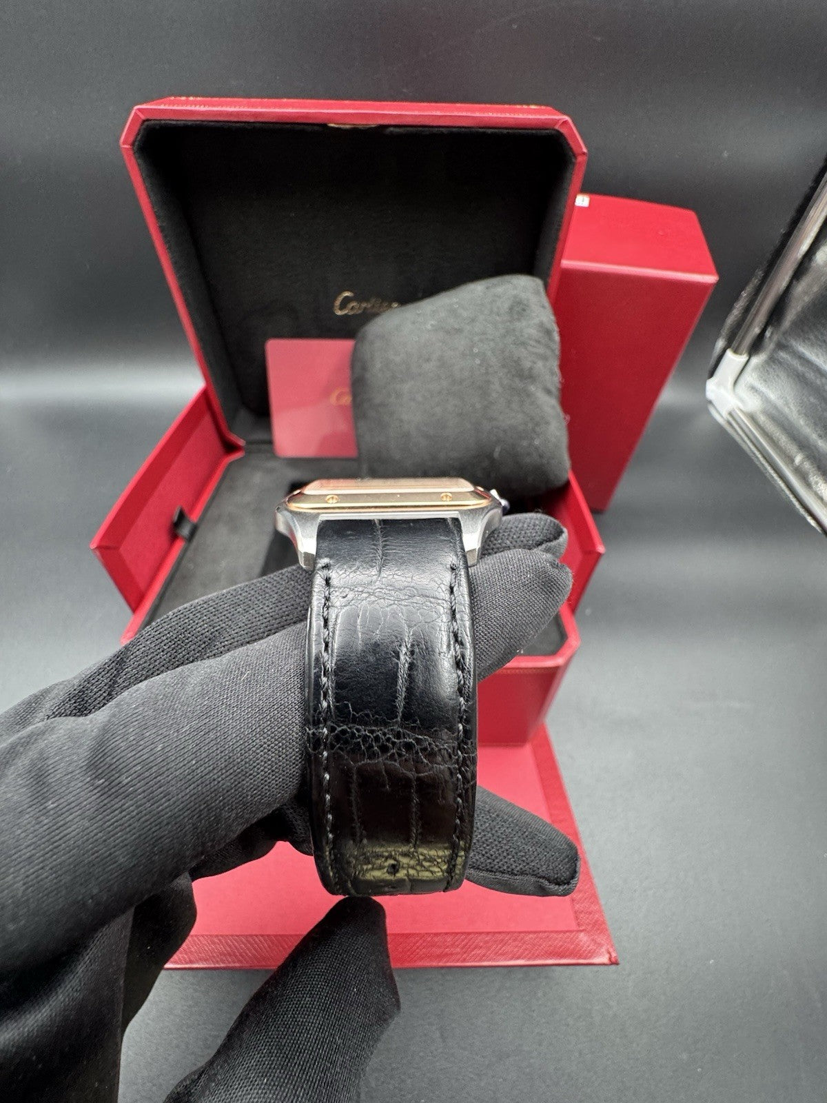 2020 Cartier Santos-Dumont XL Hand Wind Silver Dial Men Watch W2SA0017 Complete