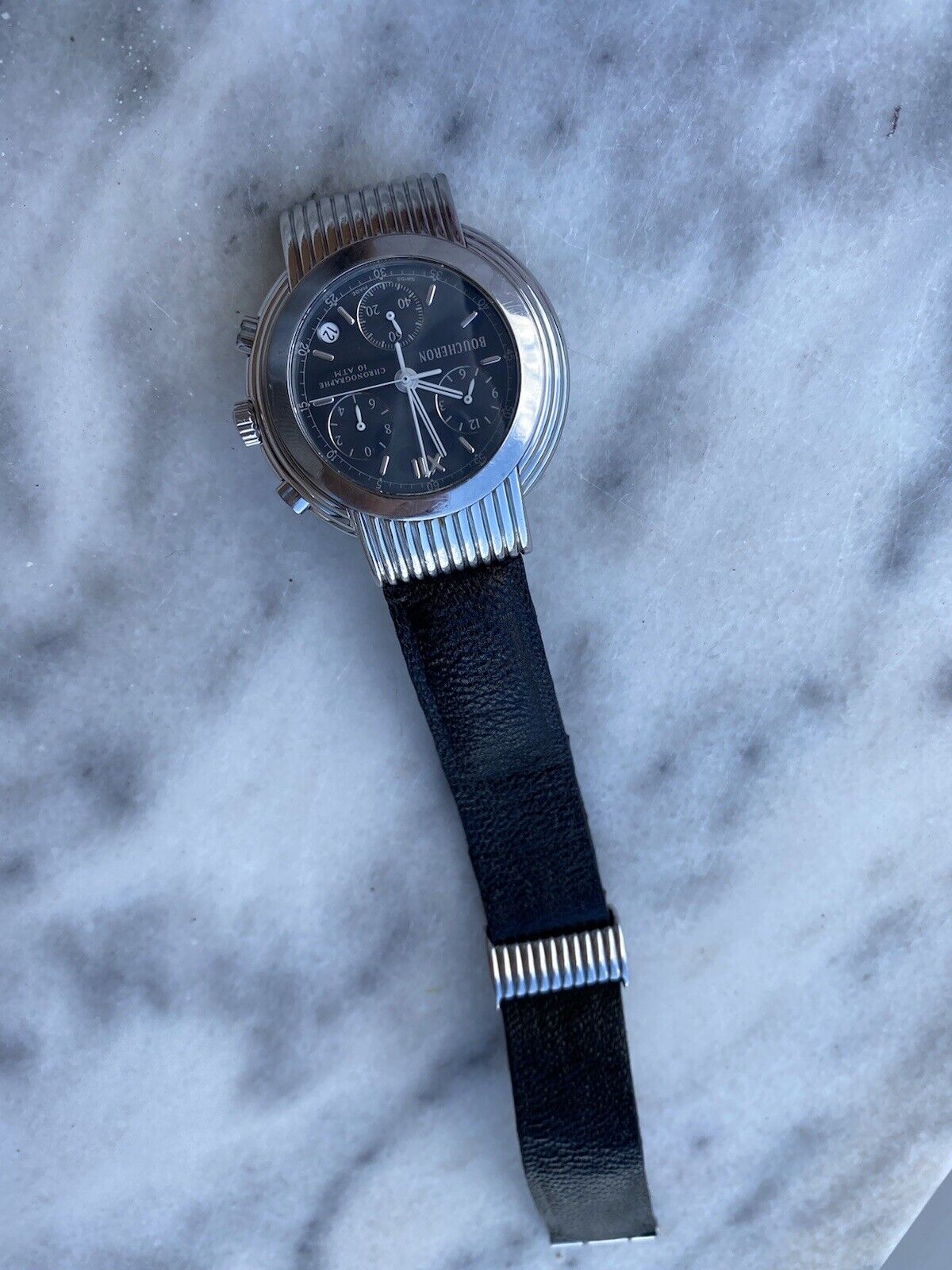 Boucheron Reflet Solis Watch Chronograph Quartz Mens 40mm Swiss Made