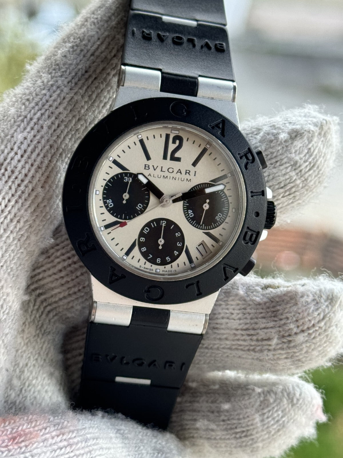 Bvlgari Diagono Aluminium Chronograph Automatic  AC 38 CA Mens 38mm Swiss Made