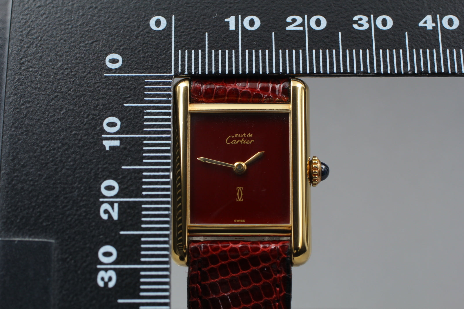 Cartier Tank Must Red Dial | Manual Wind Watch | Vintage Rare Beauty | Full Set with Box & Papers | 23mm x 30mm