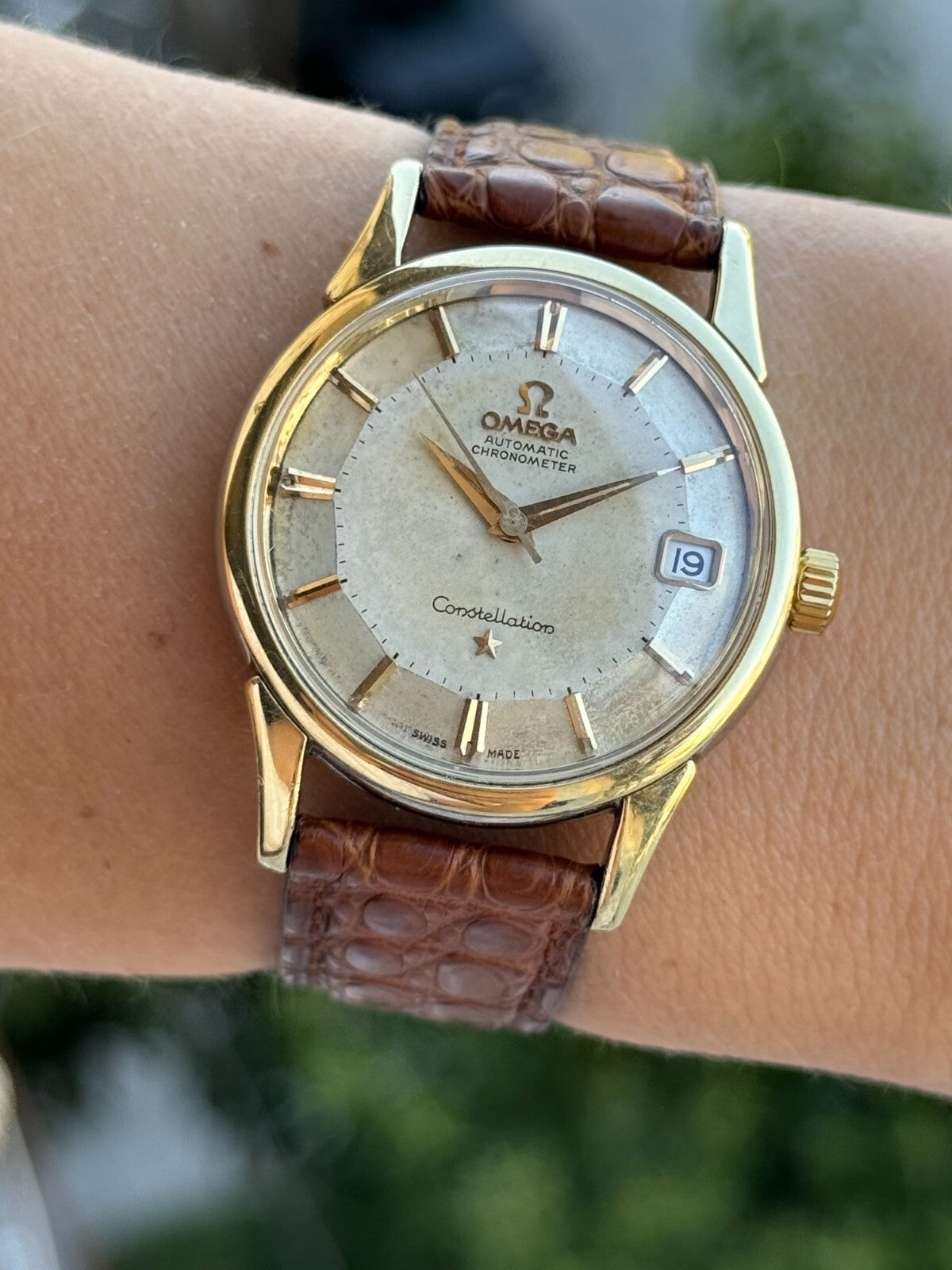 Omega Constellation Automatic Pie Pan Dial Gold & Steel Mens 34mm Swiss Made