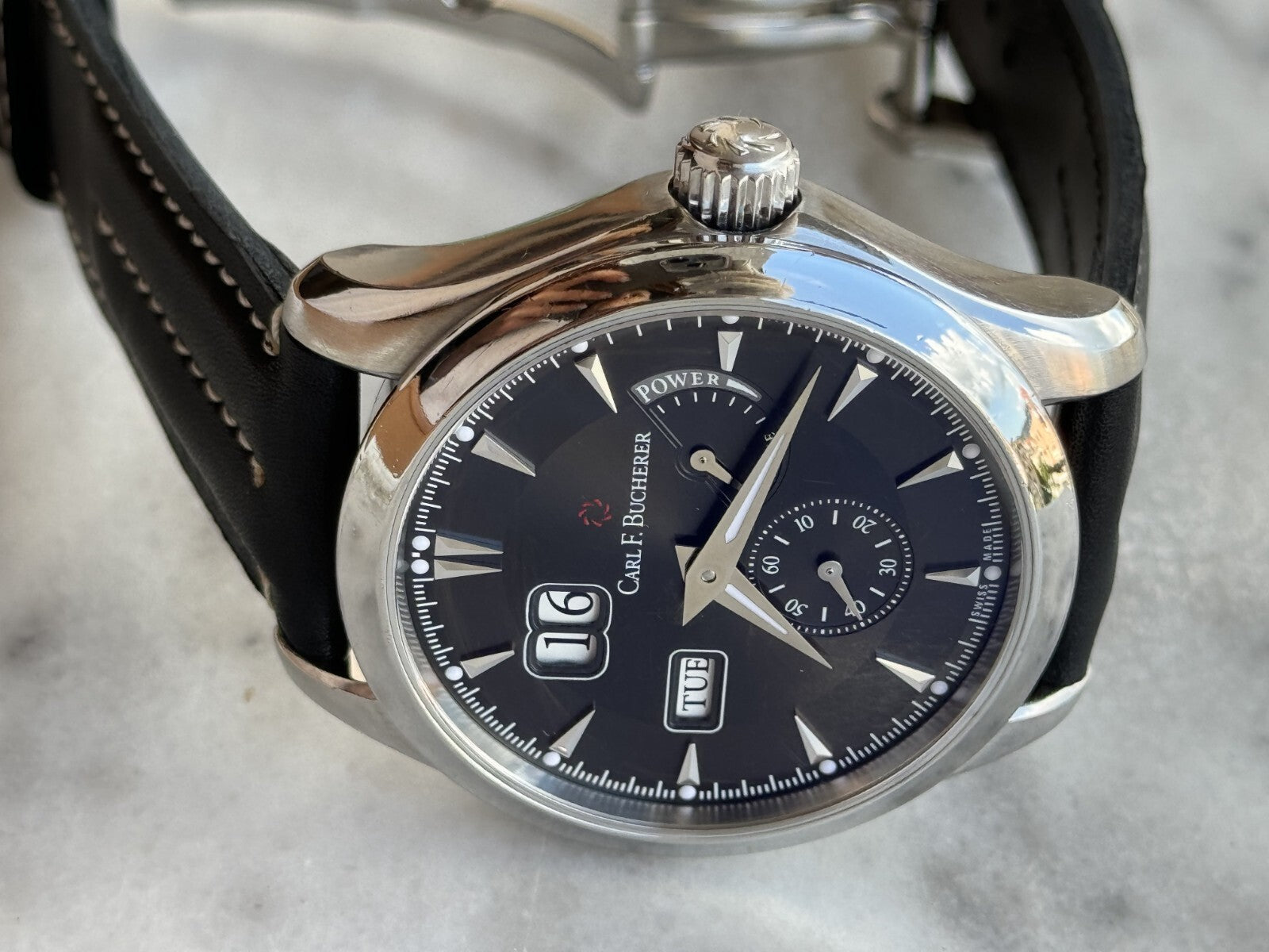 Carl F.Bucherer Manero Power Reserve Watch Automatic Mens 43.5mm Swiss Made