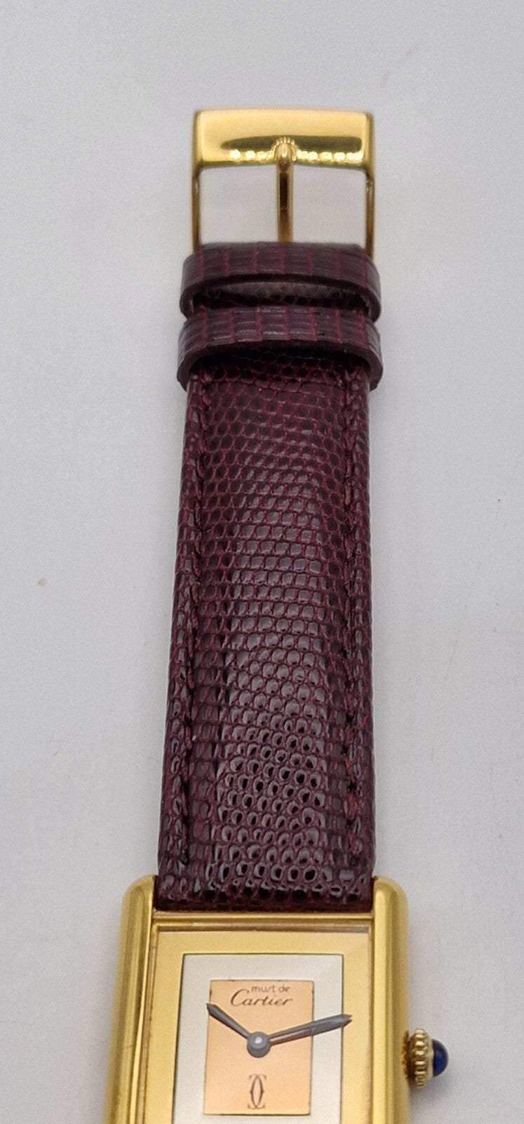 Must de Cartier Tank 18ct Gold on Silver Vintage Mid Size  Mechanical Watch.