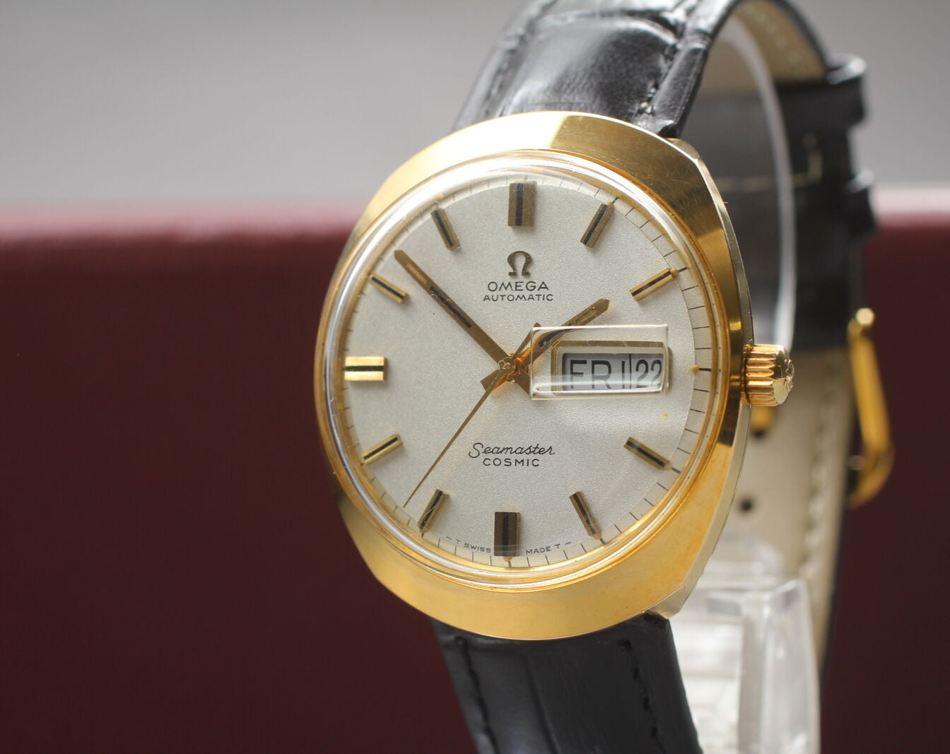 VTG Omega Seamaster Cosmic 166.035 Tool 107 AT Day/Date Gold Plated Men's– Exc+5